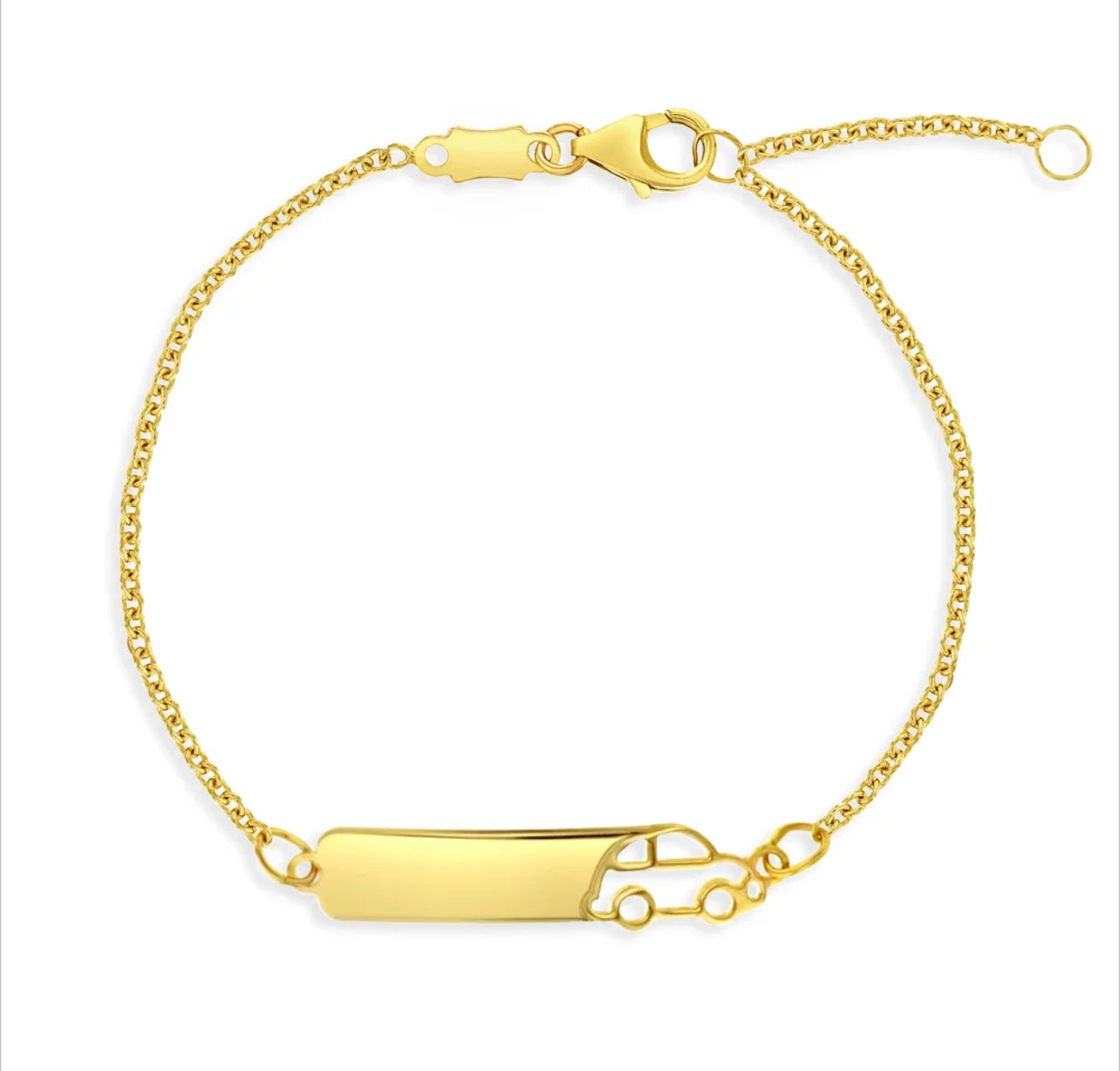 14k con grabado pulsera de carro
