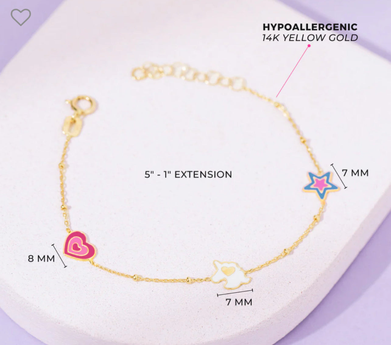 14k Unicorn bracelet