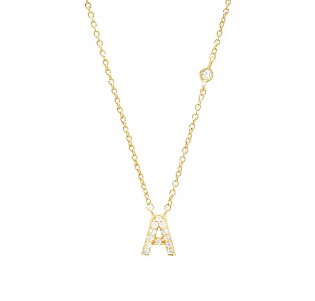 Collar con inicial de cobre