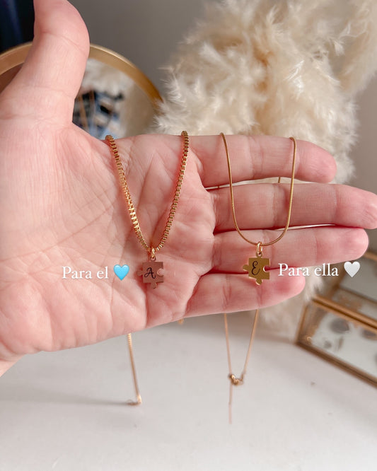 Set de collares de rompecabezas para parejas 🩵