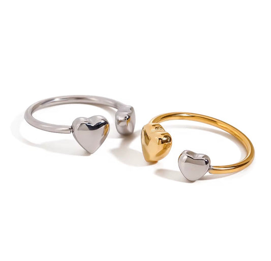 Heart ring doble color