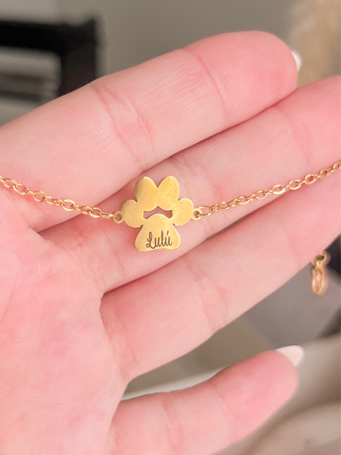 Pulsera de huella con el nombre de tu mascota 🐶