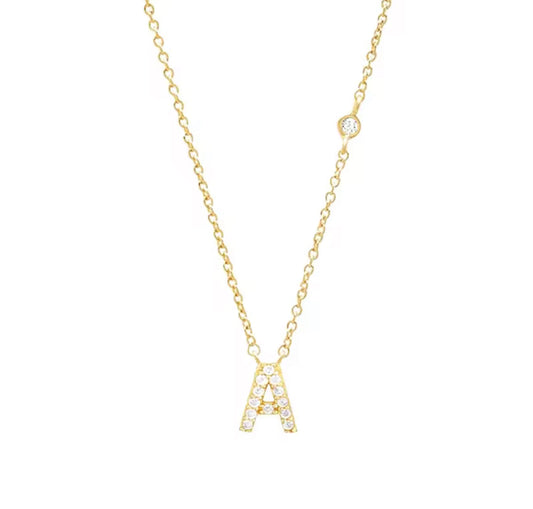 Collar con inicial de cobre
