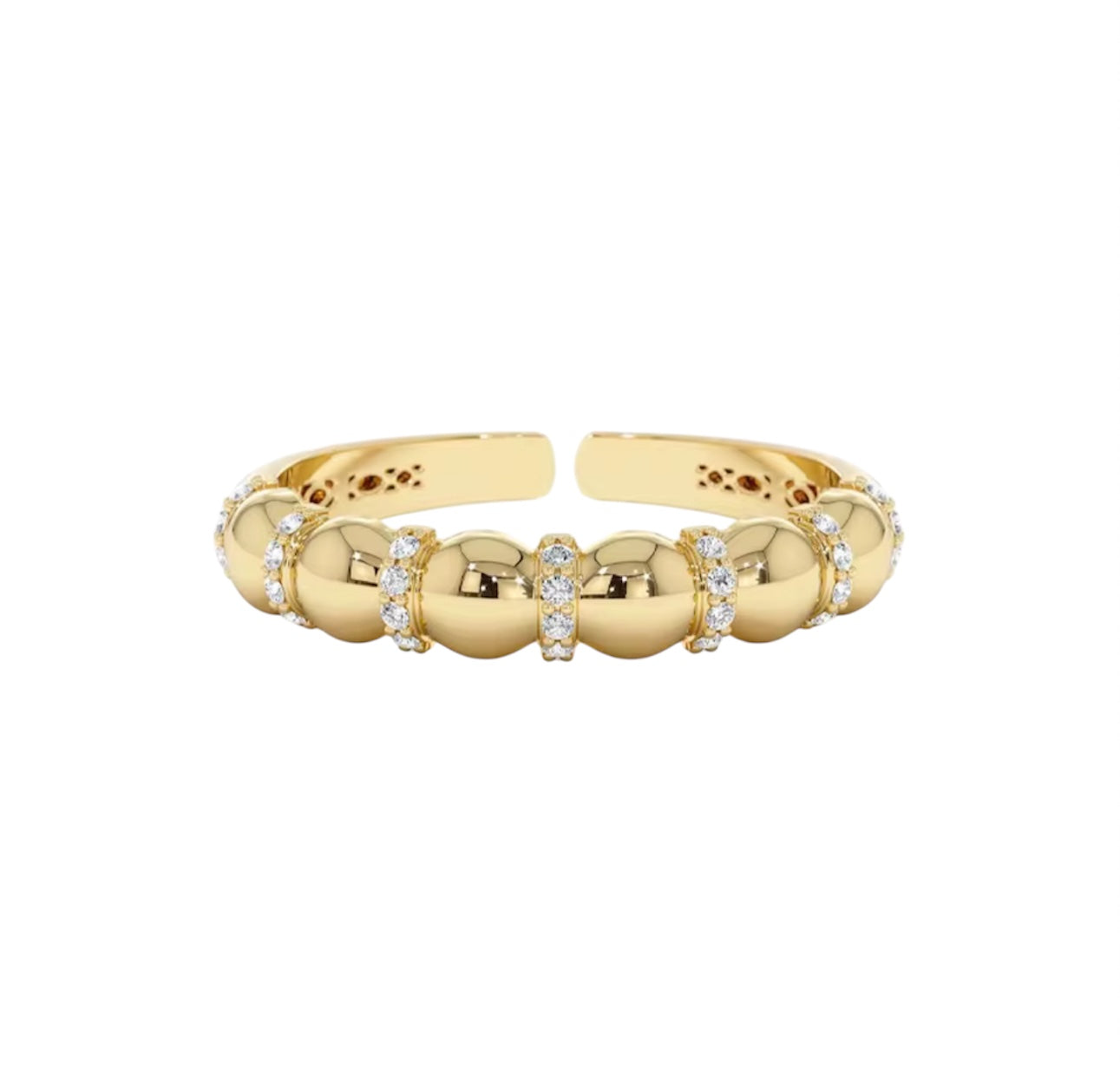 Anillo zirconia plata con baño de oro