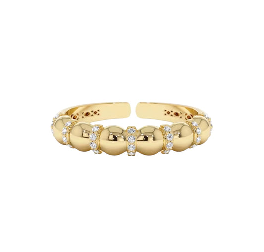 Anillo zirconia plata con baño de oro